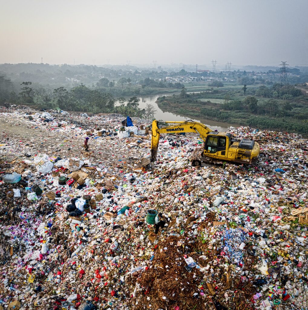 Landfill full of waste